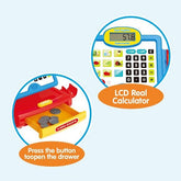 Simulate supermarket casher shopping set electric sound and lights toy cash register with scanner